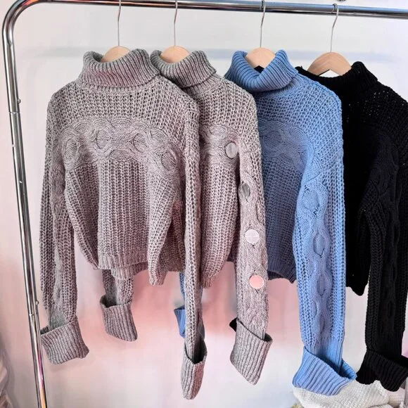 STAUD Vernacular Sweater XS/M Mirrored Heather Grey Knit Causal - Picture 7 of 8